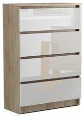 Komoda RICO 4 szuflady wysoki połysk bezuchwytowa Akryl sonoma 60 cm