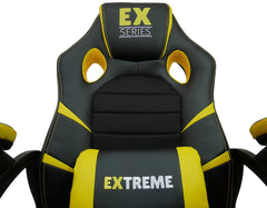 Fotel Gamingowy Extreme EX Yellow | Ekoskóra i Tkanina Membranowa