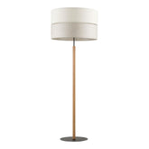 Lampa podłogowa ECO 5597 TK Lighting, czarny stelaż, abażur szaro-beżowy
