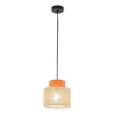Lampa wisząca Duo z jutowym abażurem pomarańczowym 3255 TK Lighting