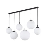 Lampa wisząca Esme White, sześć kulistych kloszy