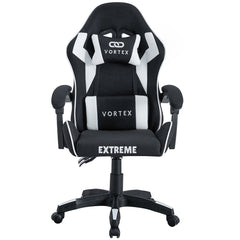 EXTREME Vortex – Fotel Gamingowy z Tkaniny, Czarno-Biały Ergonomiczny