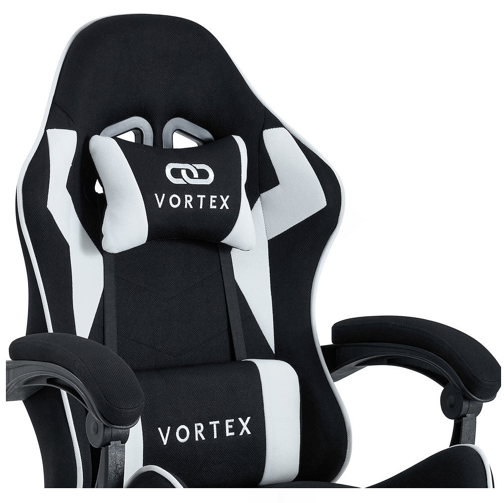 EXTREME Vortex – Fotel Gamingowy z Tkaniny, Czarno-Biały Ergonomiczny