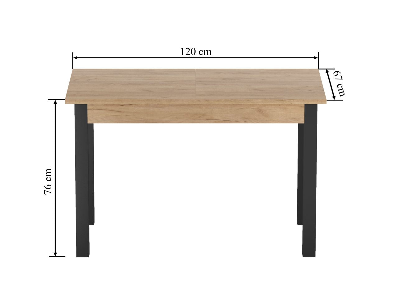 Minimalistyczny stół rozkładany Dąb Złoty Craft 120-160x67 cm