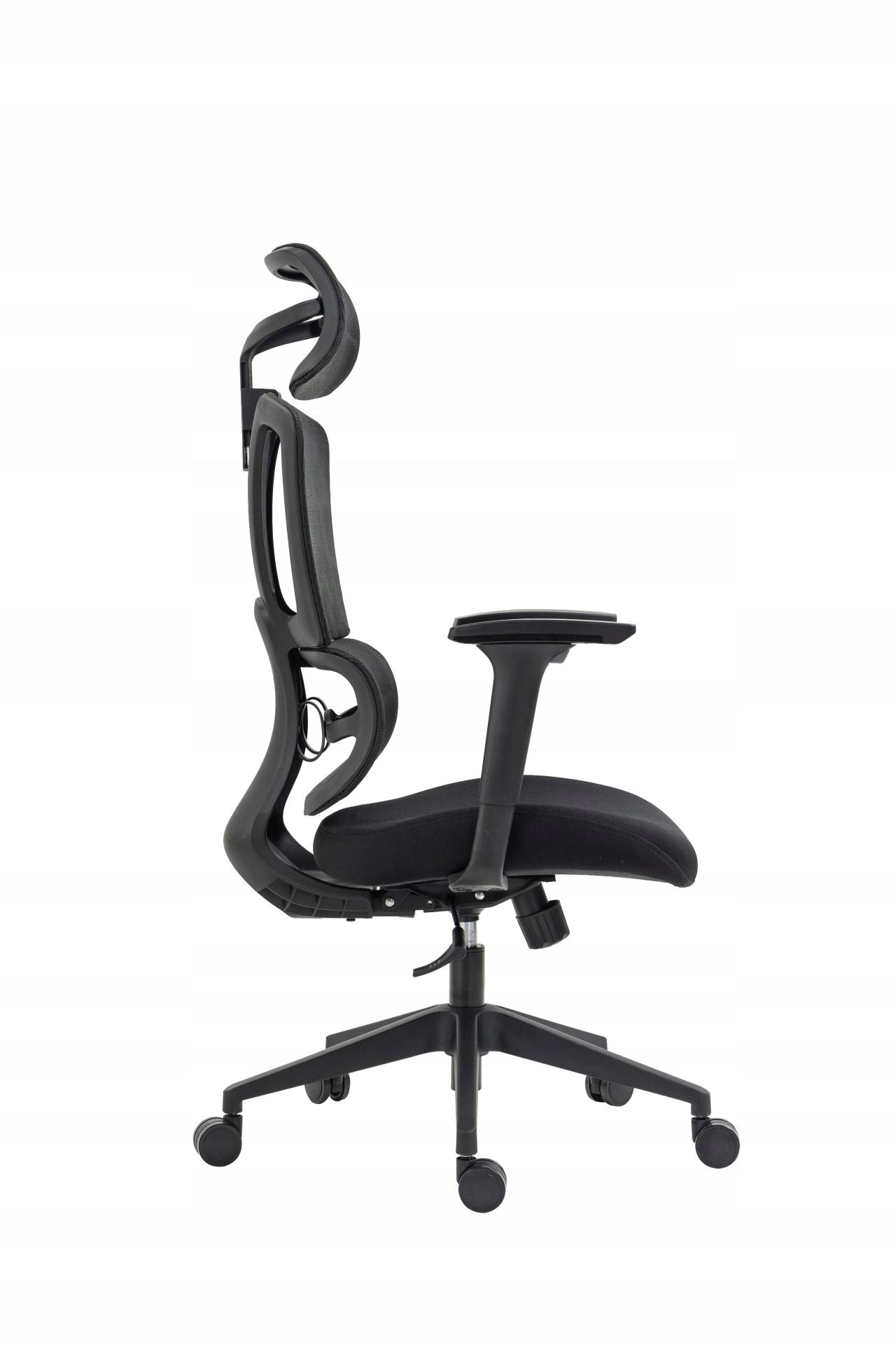 Krzesło ergonomiczne obrotowe Furnitex czarne, wsparcie kręgosłupa