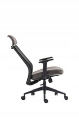 Fotel Obrotowy FB25FX Czarno Szary Ergonomiczny Zagłówkiem