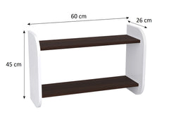 Lendo Półka Podwójna Wisząca 60cm Biała - Płyta Laminowana