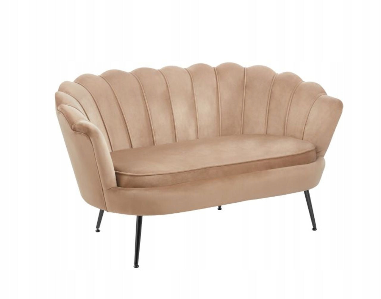 Furnitex Sofa Dwuosobowa Muszelka Welur Cappuccino Glamour