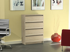 Komoda RICO z 4 szufladami Sonoma 60 cm bezuchwytowa