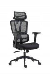 Krzesło ergonomiczne obrotowe Furnitex czarne, wsparcie kręgosłupa