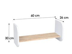 Lendo Półka Wisząca 60cm Biało-Wenge - Płyta Laminowana