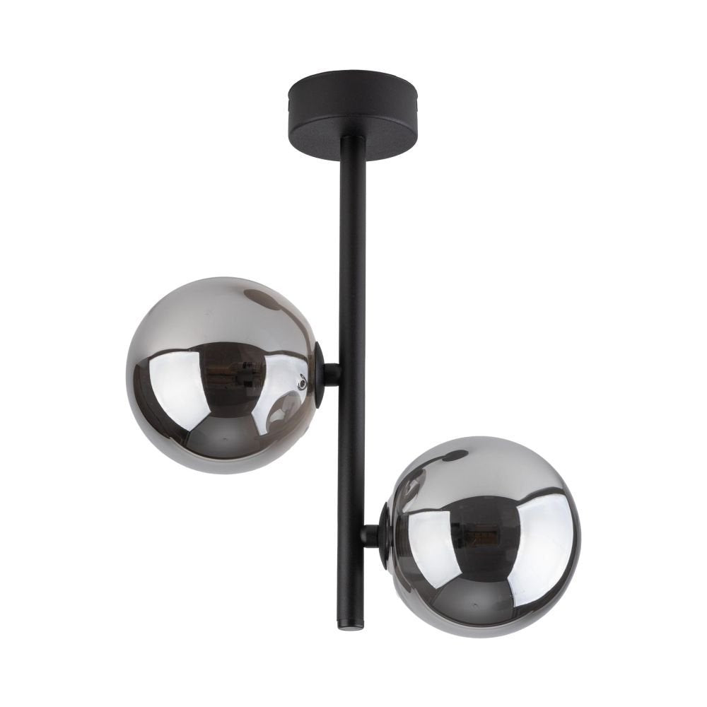 Lampa sufitowa Estera black metalowo-szklana dwupunktowa