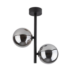 Lampa sufitowa Estera black metalowo-szklana dwupunktowa