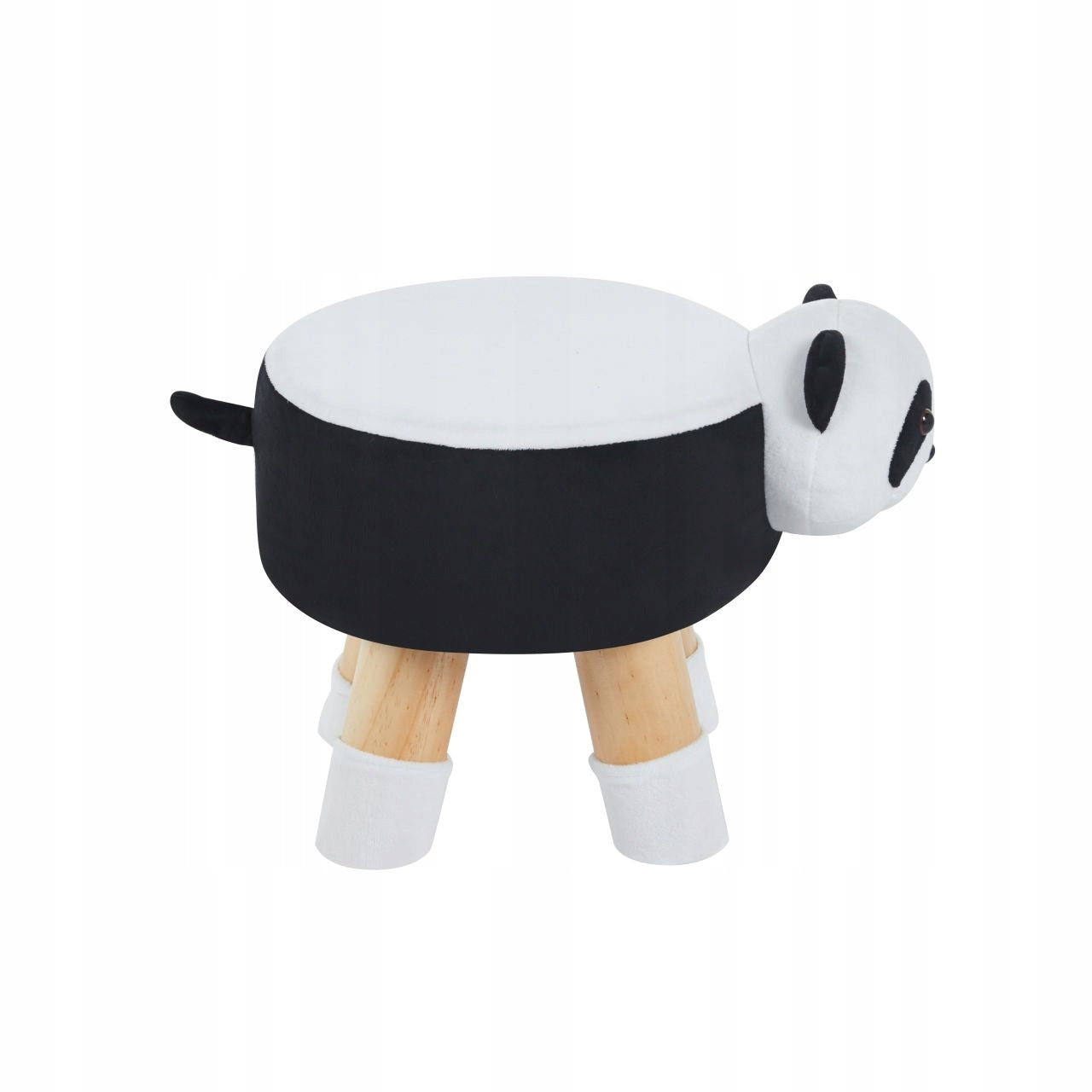 Miękka Pufa Dziecięca PANDA Pluszowa Czarno-Biała