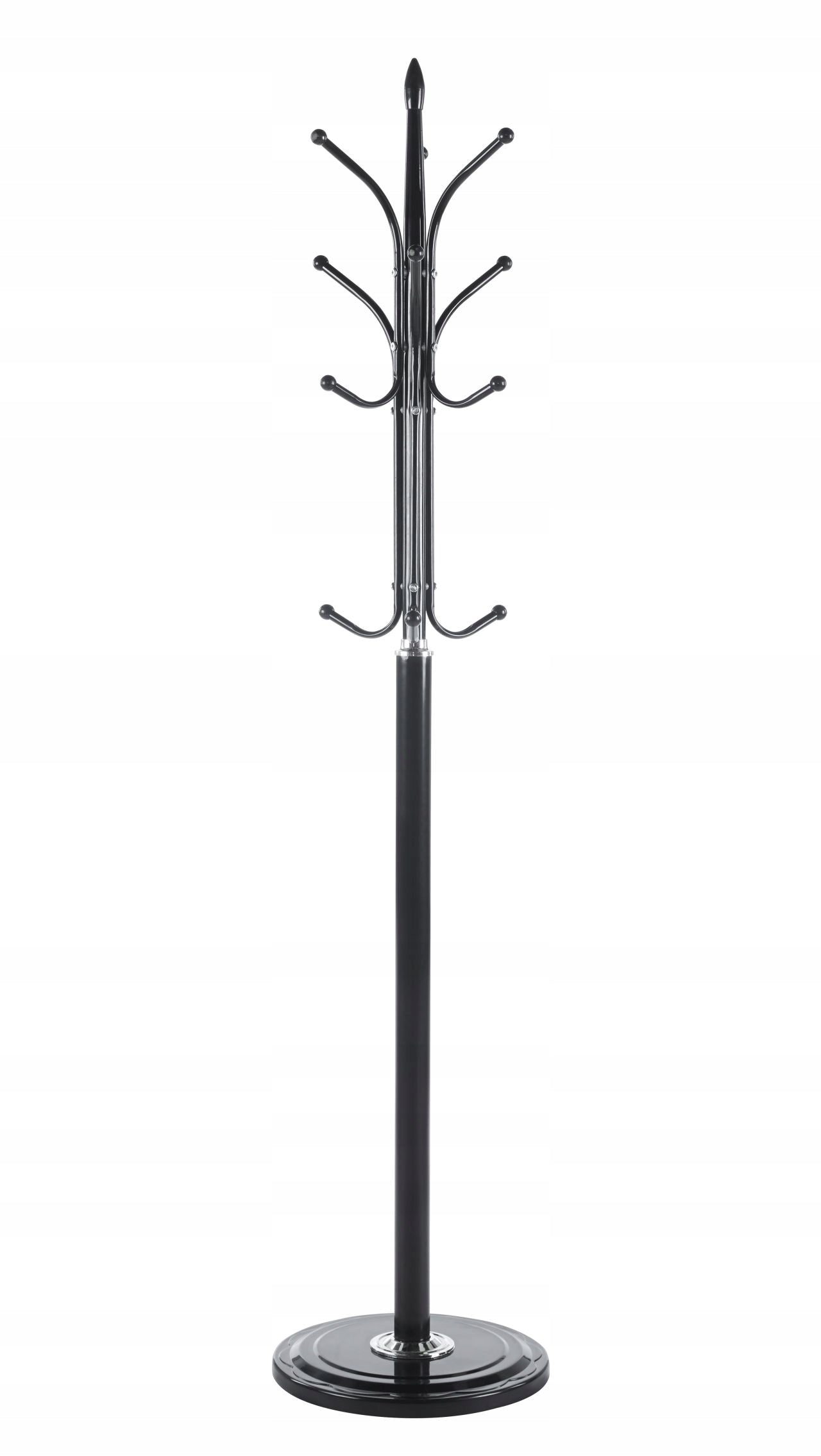 Elegancki Wieszak Stalowy Czarny 12 Haczyków 180 cm