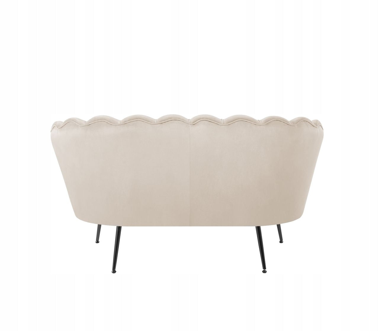 Beżowa Sofa Welurowa Dwuosobowa Tapicerowana Furnitex Muszelka
