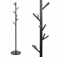 Czarny Wieszak Stojący Furnitex z Marmurową Podstawą 12 Haczyków