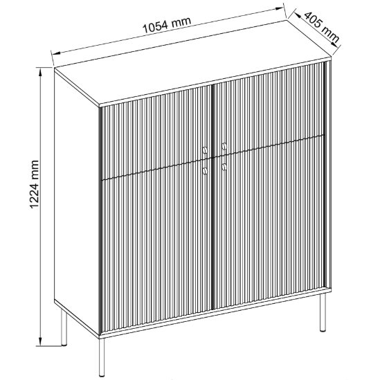 Kredens czterodrzwiowy NEXUS 105 cm - kolor szary