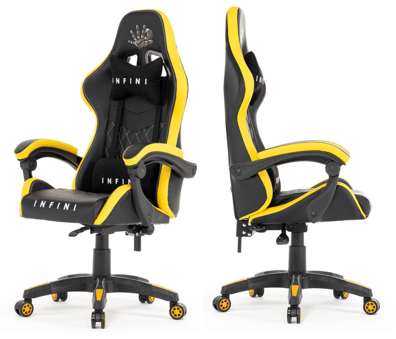Ergonomiczny Fotel Gamingowy Infini Five Czarno-Żółty Rozkładany