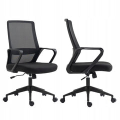 Fotel Obrotowy Czarny Biurowy Ergonomiczny Z Mikro Siatki Dla Dzieci Wzrostu 80 155 Cm Regulowana Wysokość 10 Cm