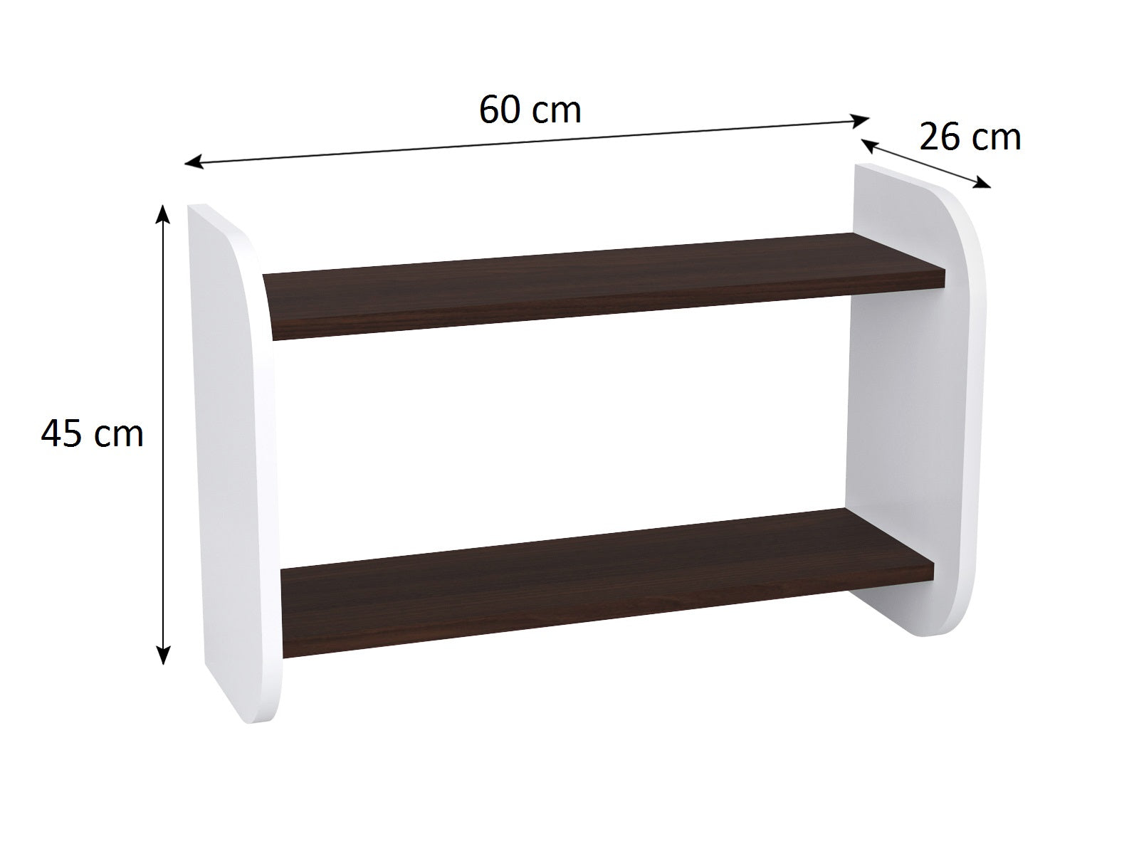Lendo Półka Podwójna Wisząca 60 cm Biało-Niebieska do Pokoju