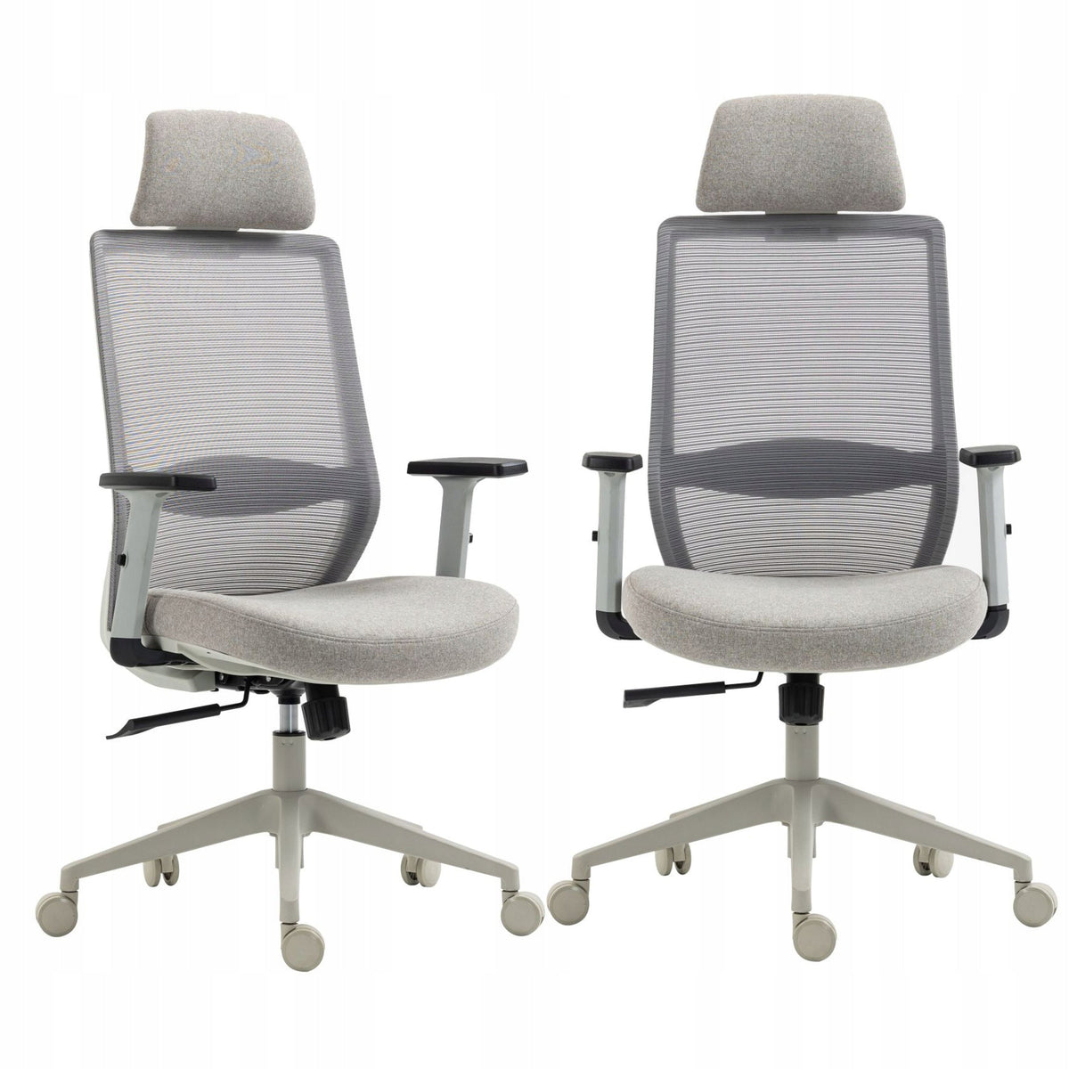 Fotel Obrotowy FB25-FX Szary Ergonomiczny Z Siatki