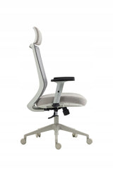 Fotel Obrotowy FB25-FX Szary Ergonomiczny Z Siatki