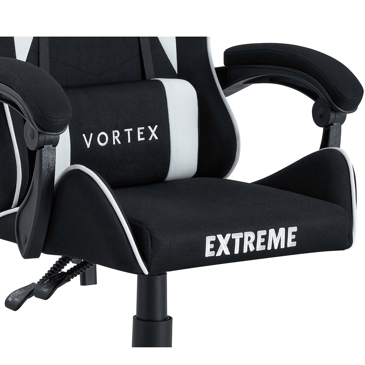 EXTREME Vortex – Fotel Gamingowy z Tkaniny, Czarno-Biały Ergonomiczny