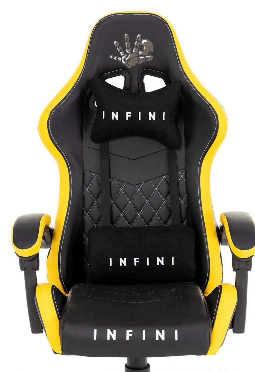 Ergonomiczny Fotel Gamingowy Infini Five Czarno-Żółty Rozkładany