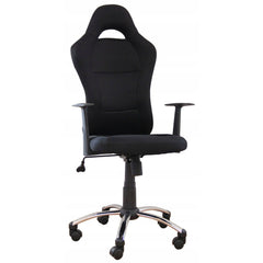 Ergonomiczny fotel obrotowy Furnitex, czarny siatkowy z zagłówkiem