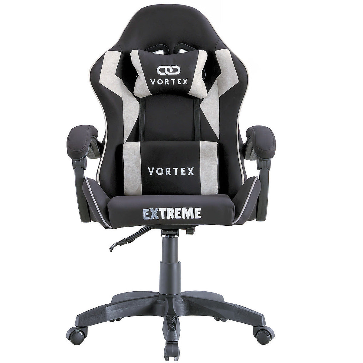 Fotel gamingowy EXTREME Vortex Light Gray – oddychająca tkanina, regulowany
