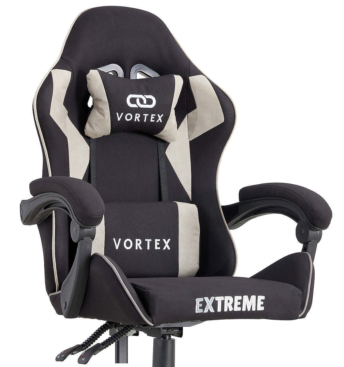 Fotel gamingowy EXTREME Vortex Light Gray – oddychająca tkanina, regulowany