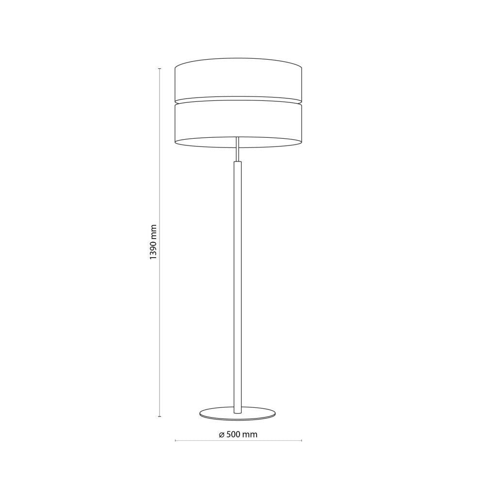 Lampa podłogowa ECO 5597 TK Lighting, czarny stelaż, abażur szaro-beżowy