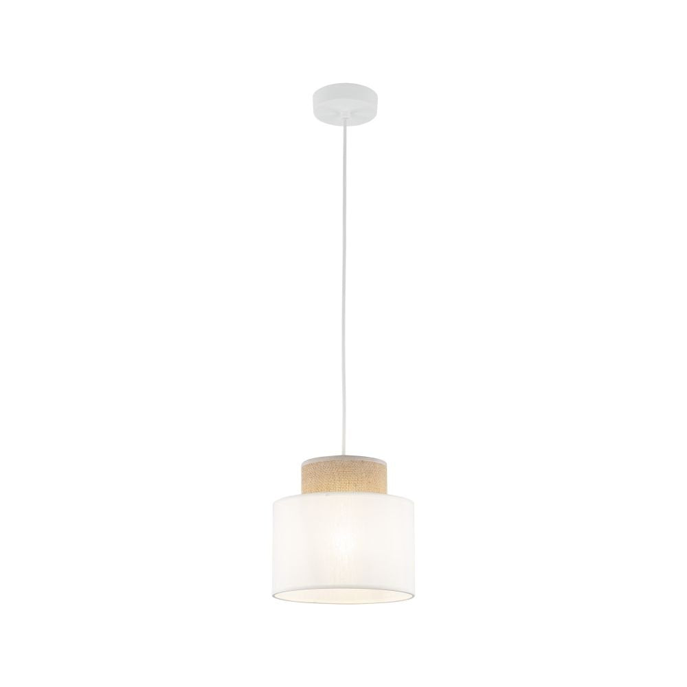 Lampa wisząca tk lighting Duo minimalistyczna biała juta 10078