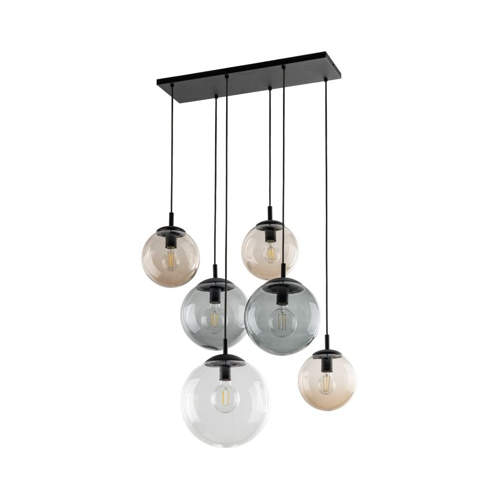 Lampa wisząca TK Lighting Esme: nowoczesne szklane klosze multi